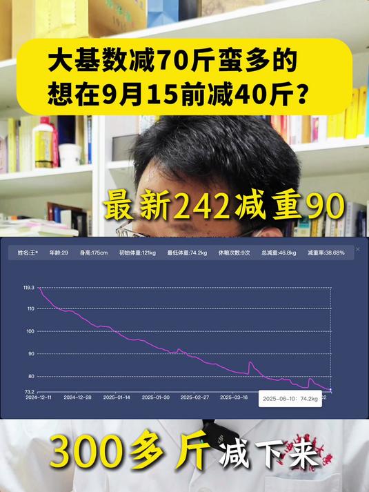 要在9月15前减40斤?大基数减70斤蛮多的