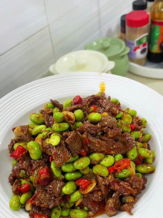 毛豆烧牛肉