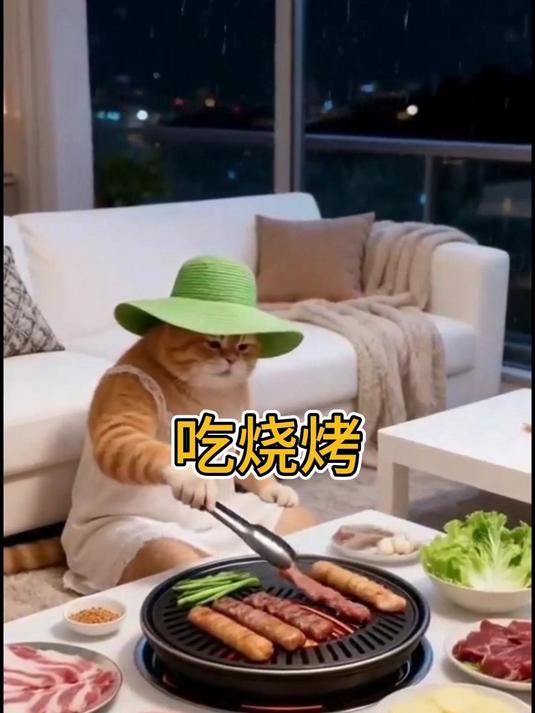 橘猫的吃烧烤