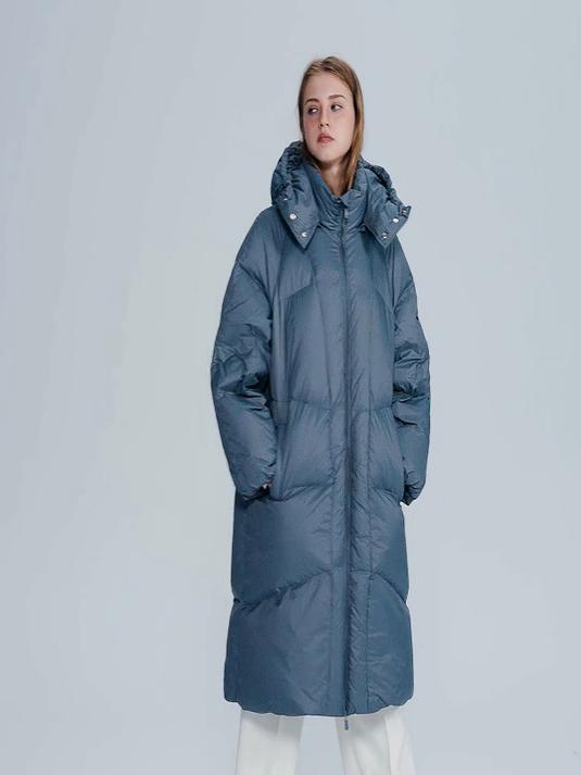 Teenie Weenie小熊泡芙羽绒服长款连帽羽绒服外套面包服