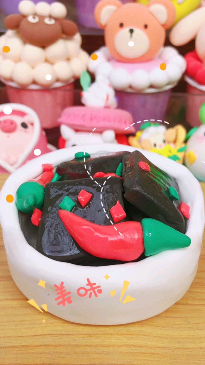 用超轻粘土打卡各地美食,长沙臭豆腐