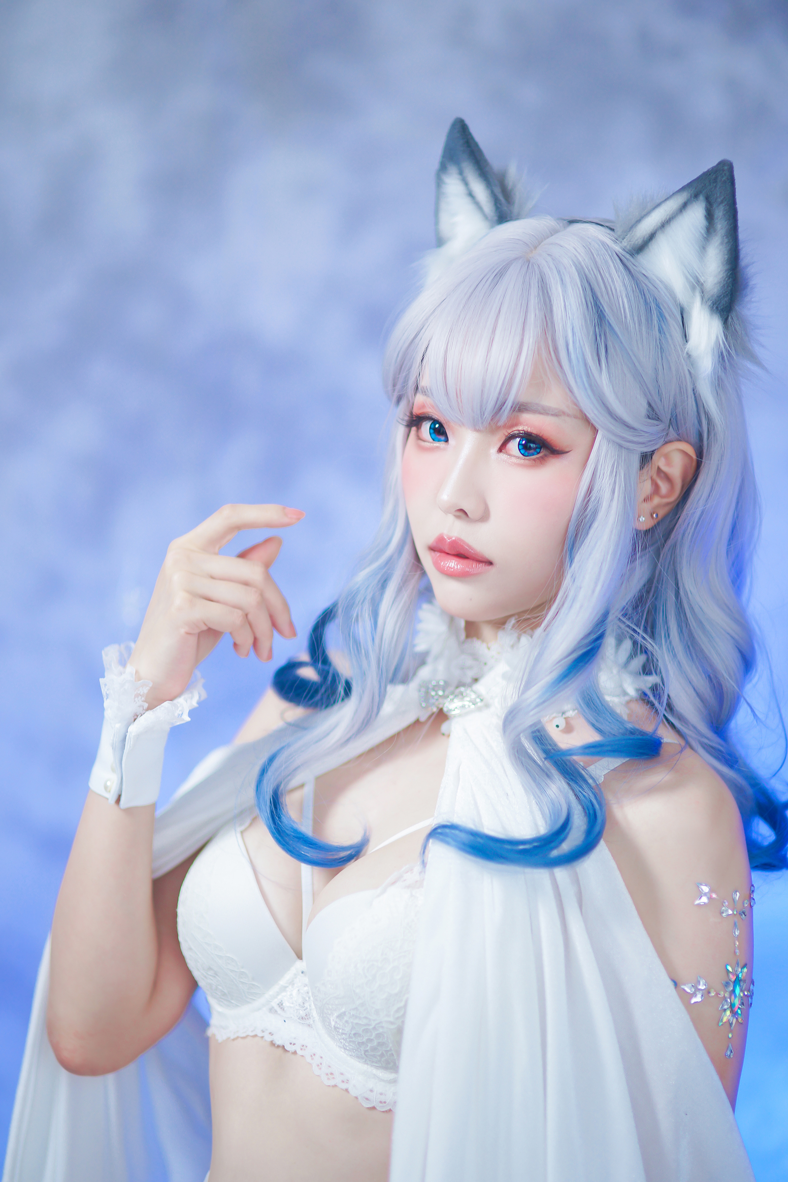 Ely_eee(ElyEE子) NO.043 — 猫耳白丝带[48P+6V166M]-六色网