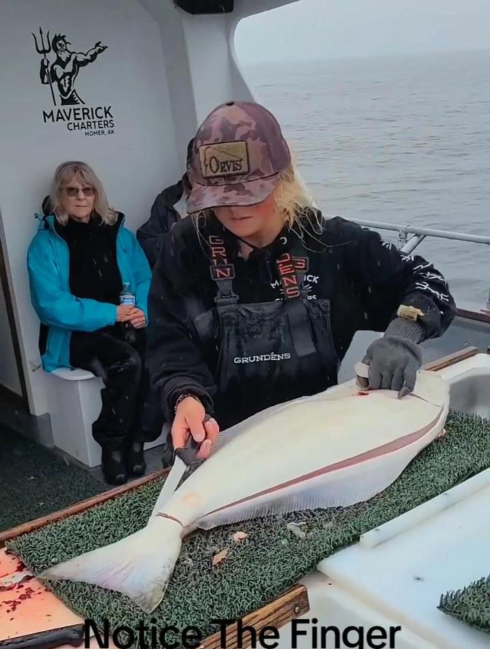 欧美人都是如何杀鱼的，看他们处理大比目鱼很丝滑很过瘾啊