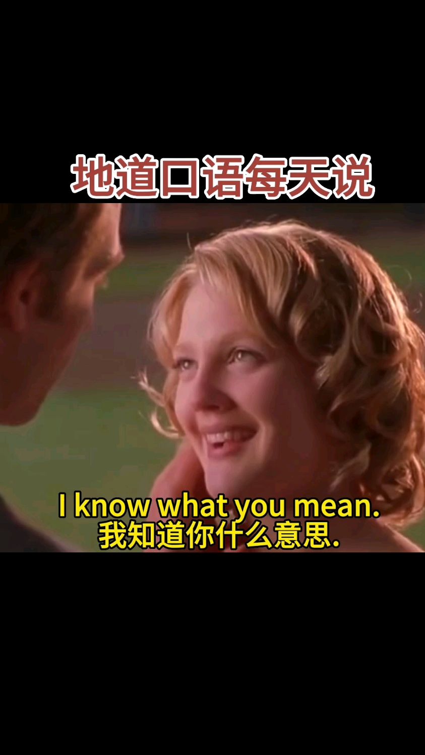 我知道你什么意思用英语该怎么说呢?