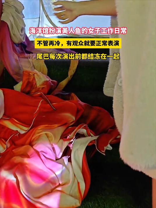 海洋馆扮演美人鱼的女子工作日常,不管再冷,有观众就要正常表演