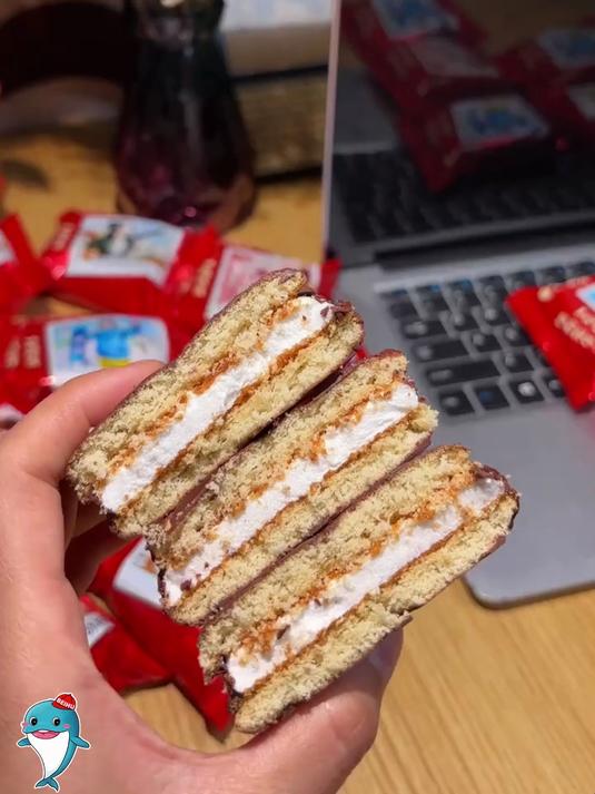 好丽友派 巧克力味草莓味派夹心