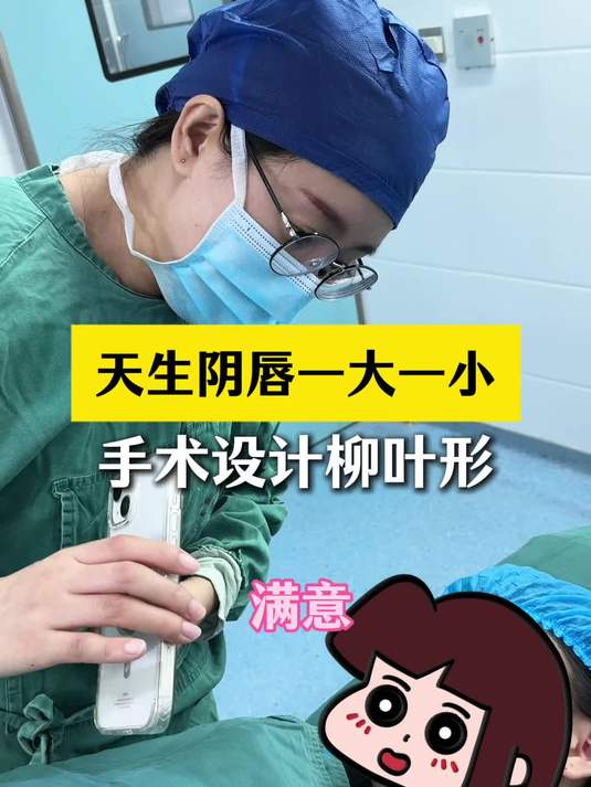 天生阴唇一大一小 手术设计柳叶形