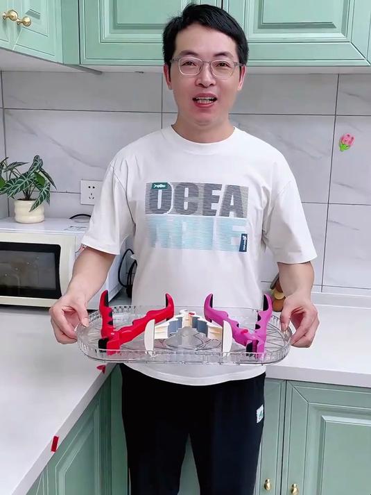 厨房每大都能用的三合一提盘器 端菜方便不说还很稳当，家家必备