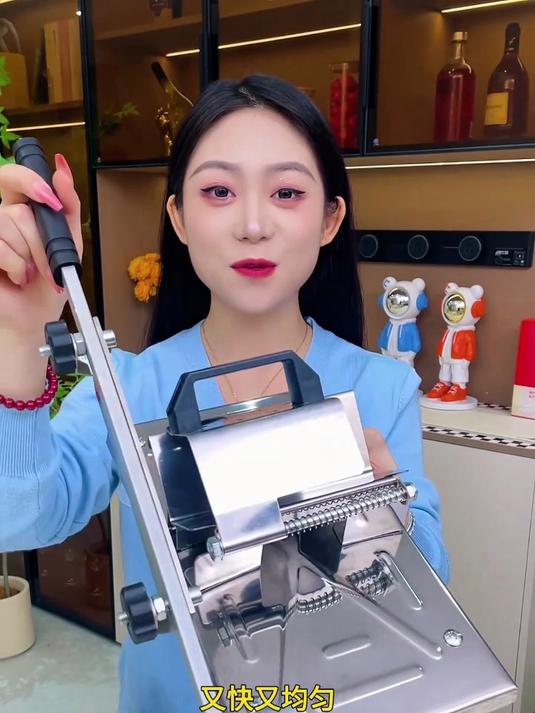 家用双刀羊肉卷切片机！冻肉熟肉全能切，小型厨房火锅神器