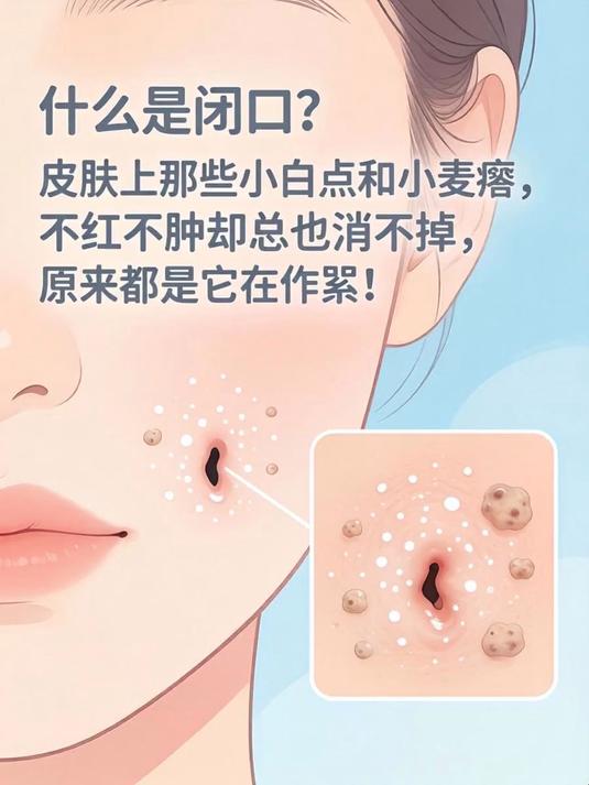 什么是闭口？皮肤上那些小白点和小疙瘩，不红不肿却总也消不掉，原来都是它在作祟！