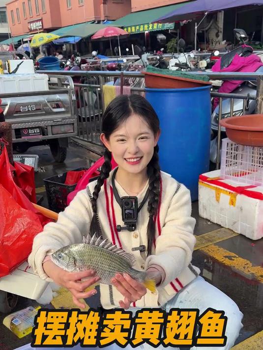 摆摊卖黄翅鱼