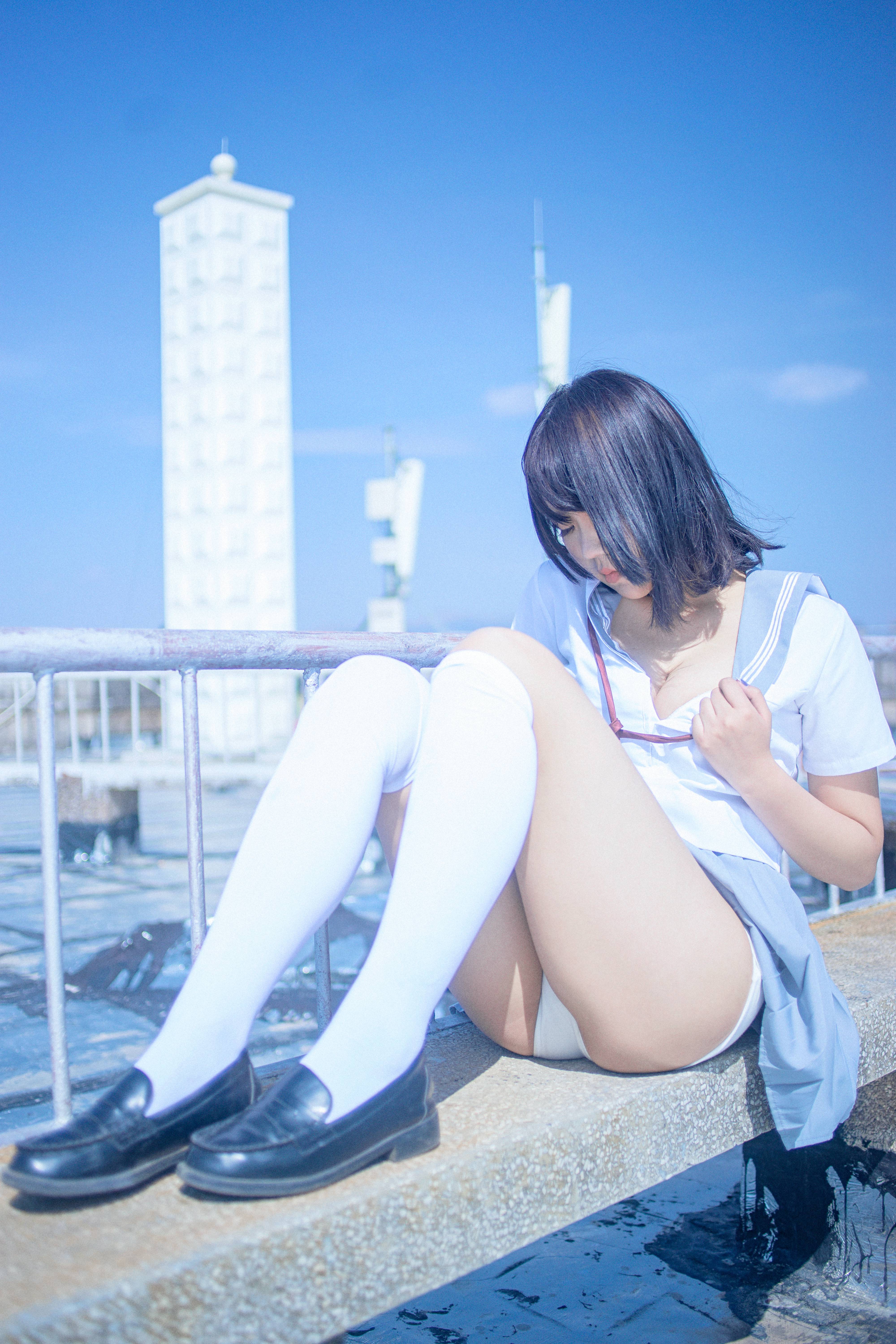 图片[11]-汐 NO.004 – 天台JK[40P108M]-六色网