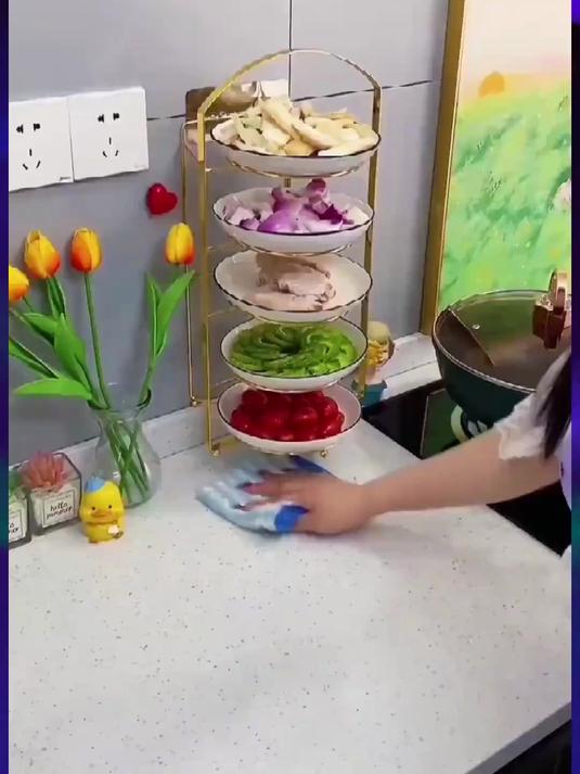 厨房备菜置物架多功能配菜盘多层碗碟收纳架壁挂台面放菜架子菜篮