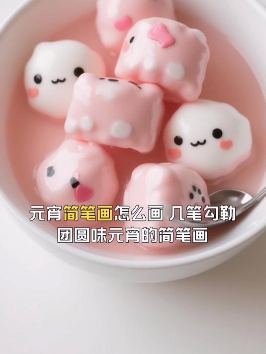 元宵简笔画怎么画，几笔勾勒团圆味