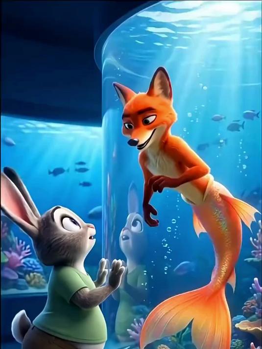 朱迪努力健身变成美人鱼 #搞笑 #美人鱼 #朱迪 #尼克狐尼克