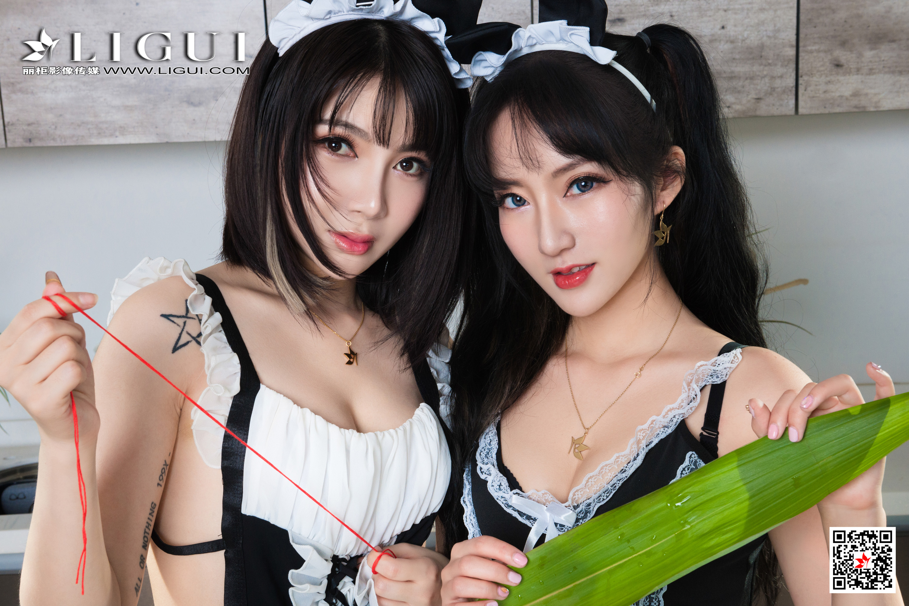 图片[2]-[Ligui丽柜] 2021.06.11 网络丽人 Model 小七&汐汐-六色网