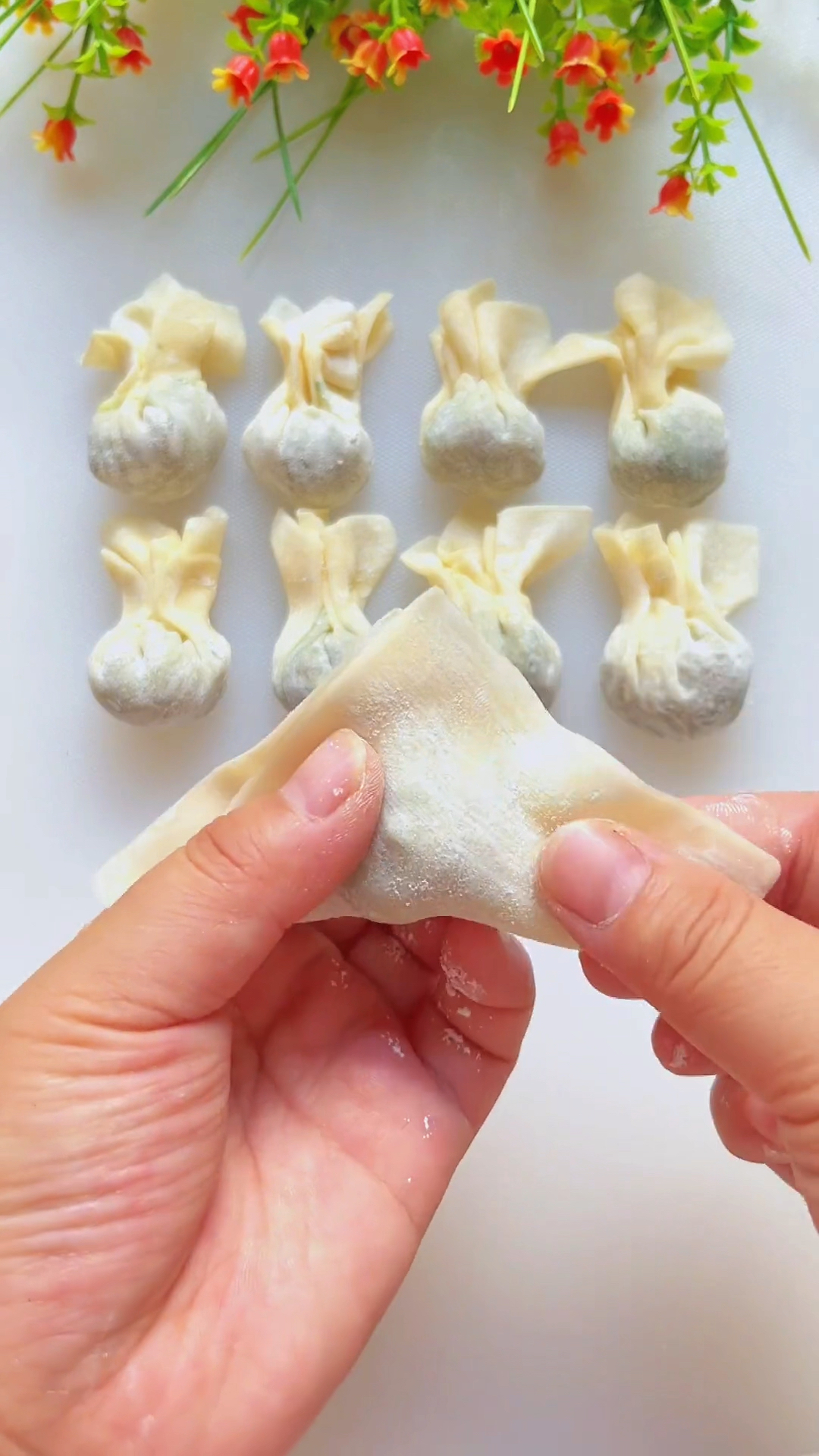 包馄饨慢动作手法