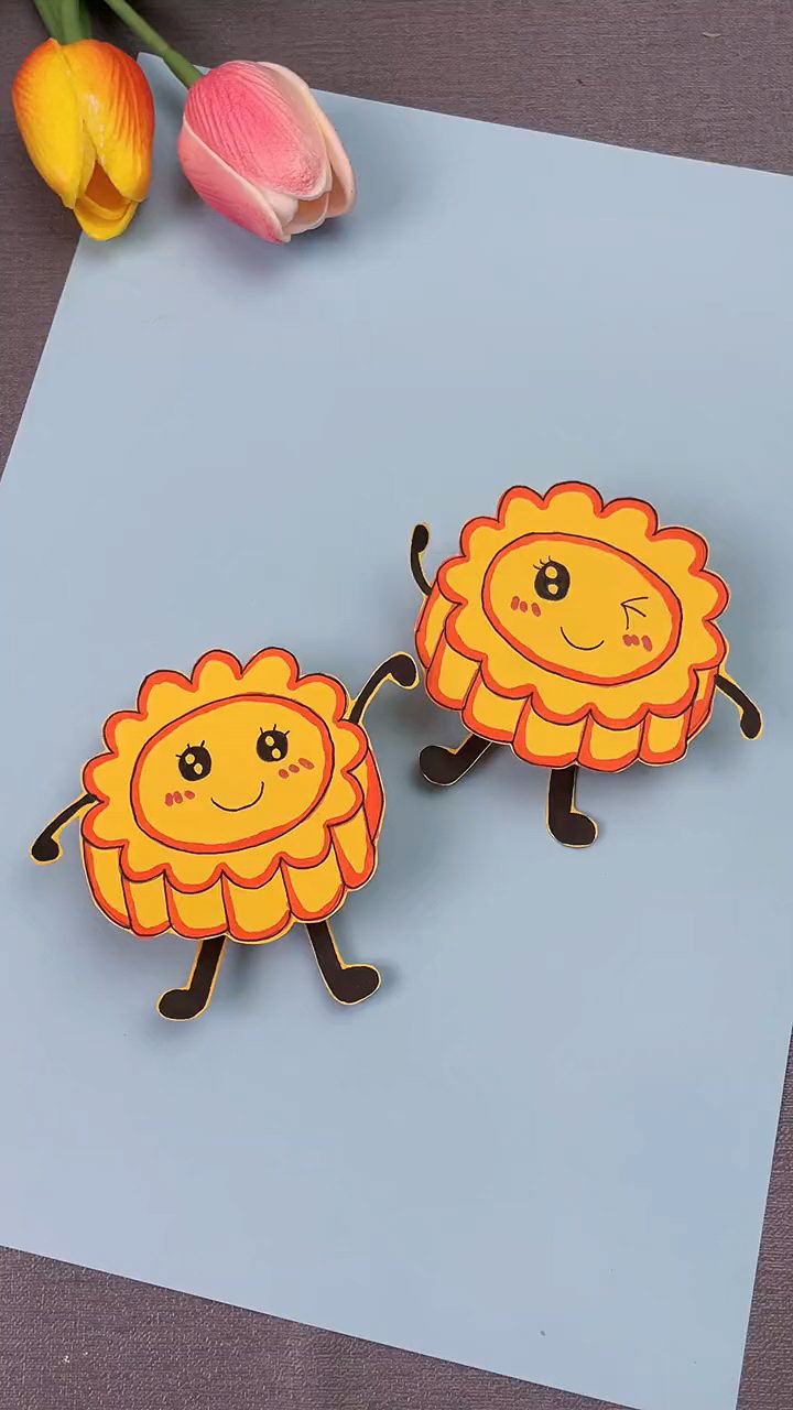中秋节作品,和孩子一起来做会弹跳的小月饼吧 幼儿园手工