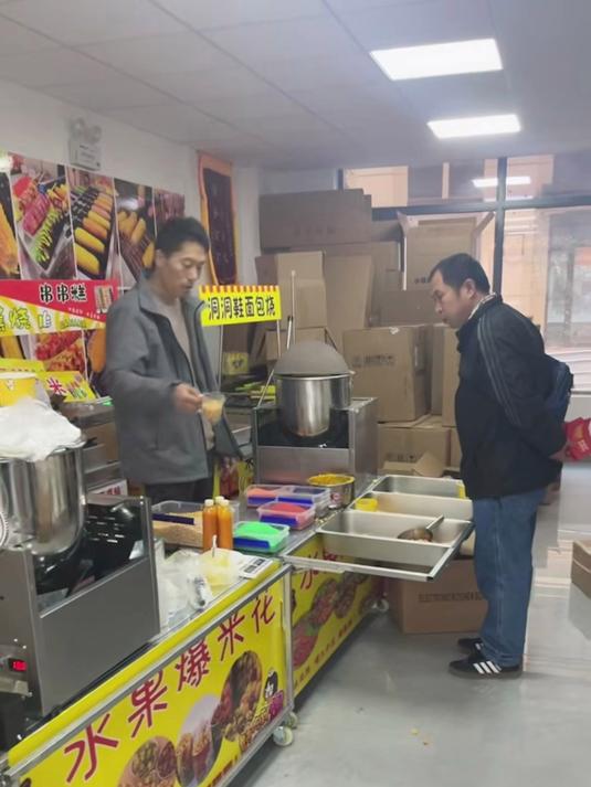 湖南长沙客户学习水果爆米花 摆摊卖爆米花 湖北爆米花机