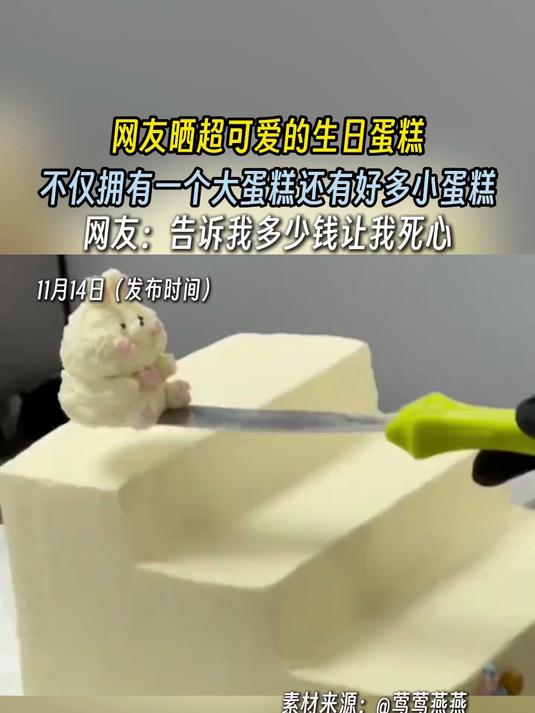 网友晒超可爱的生日蛋糕，不仅拥有一个大蛋糕还有好多小蛋糕