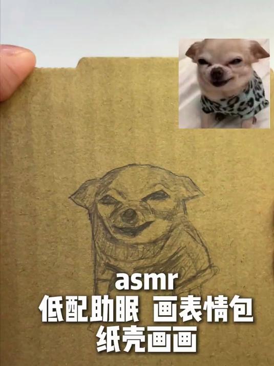 纸壳画画_画表情包助眠 低配助眠 欢迎投稿 纸壳管够 #