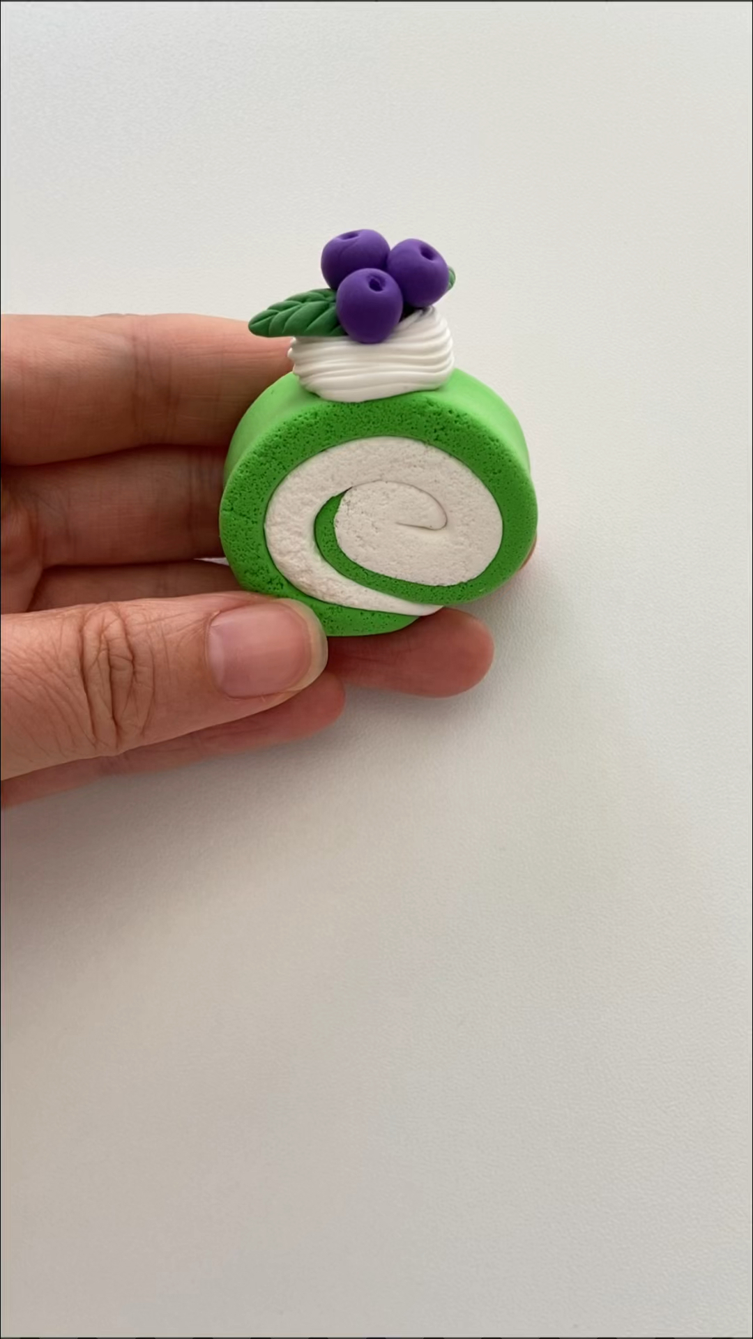 抹茶蛋糕卷粘土教程