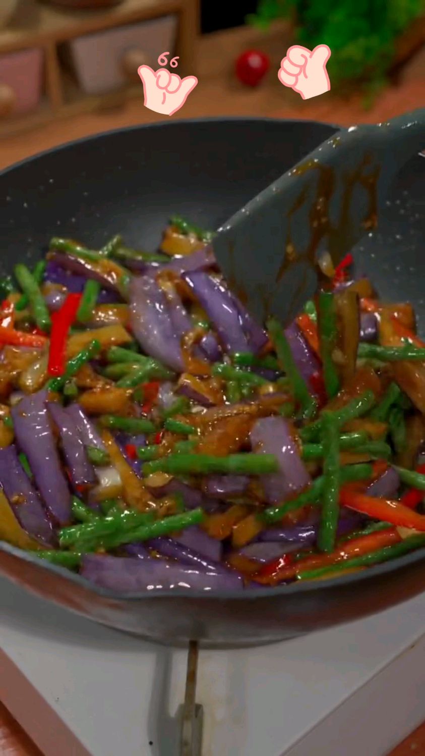 这样的茄子豆角做法,你能吃几碗饭?好吃到爆,家常菜教学,美食菜谱教学美食分享