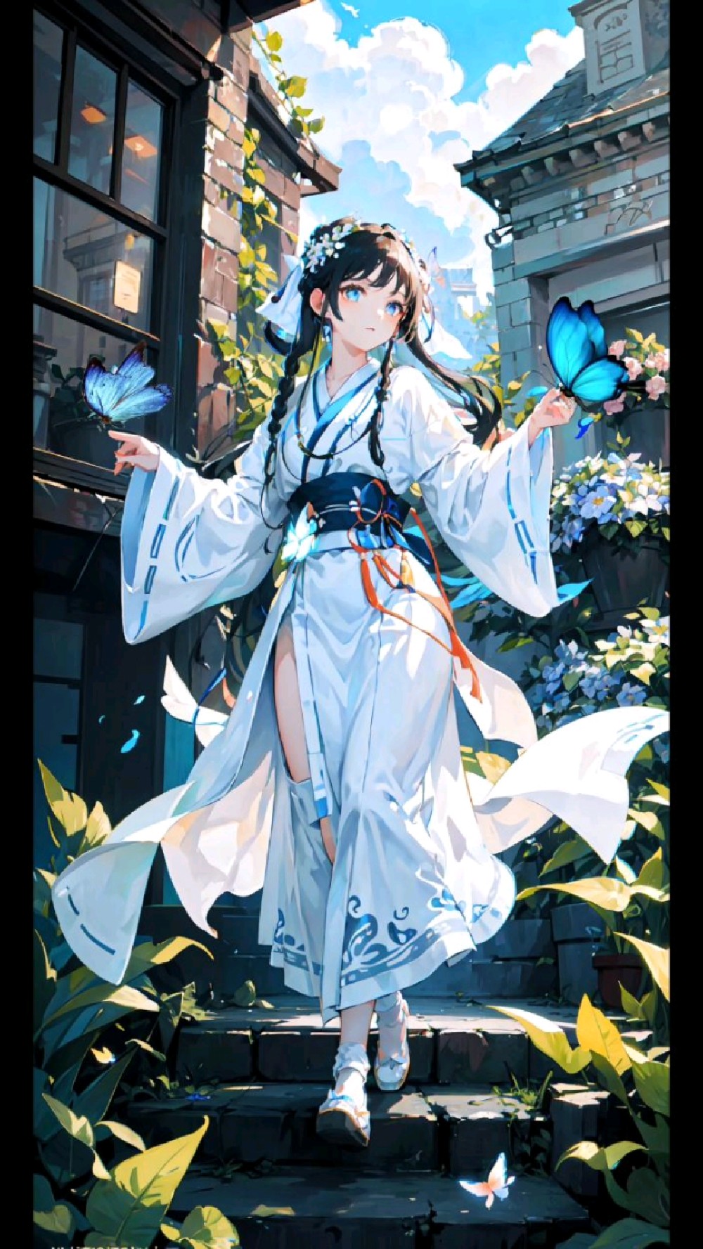 少女与蝴蝶壁纸