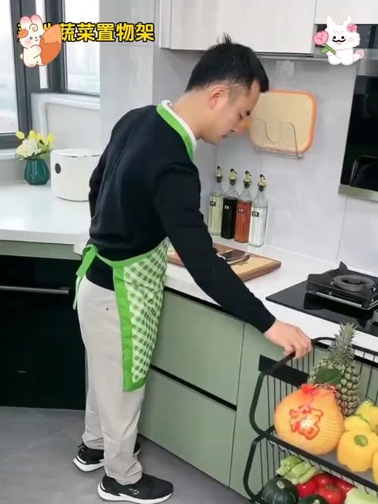 这款置物架火了,厨房落地水果蔬菜架,超好用!