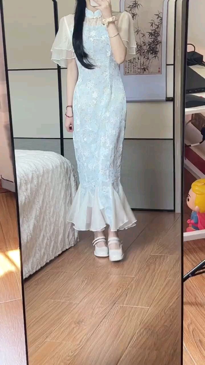 东方韵味,鱼尾裙旗袍