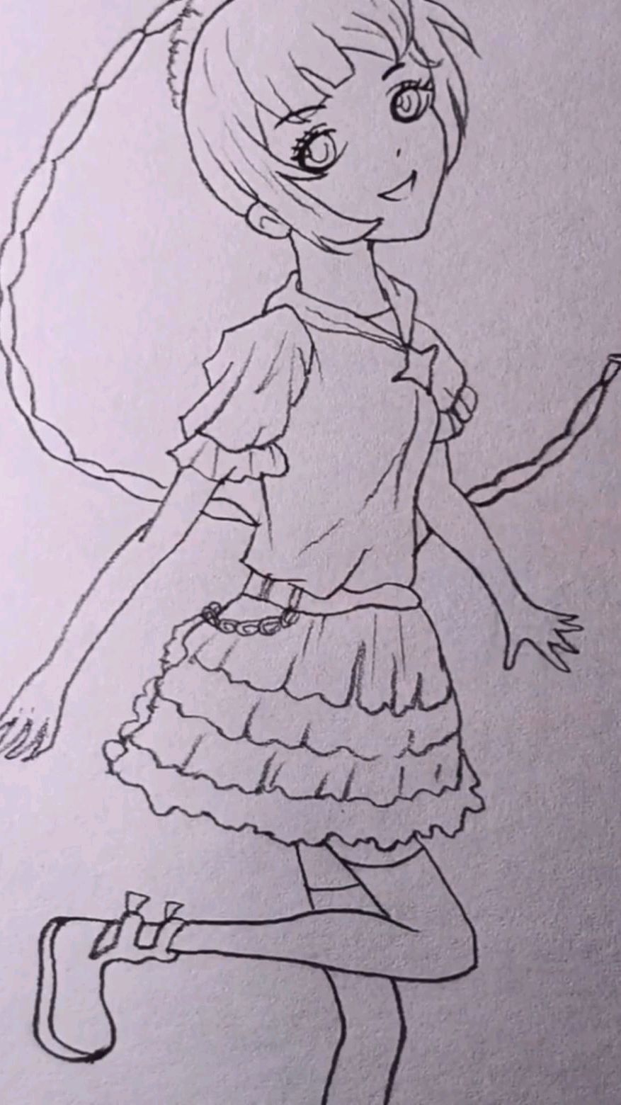 彩色铅笔画:画一位卡通动漫人物