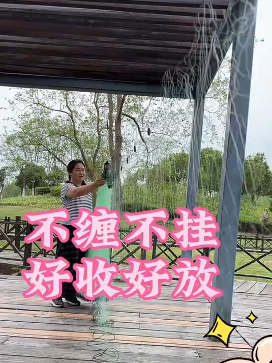 三层沉网捕鱼!加重绳绿丝粘网,鲫鲤草鱼挂网超顺
