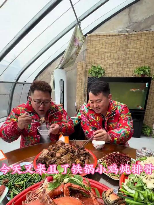 东北农村小院今天又来且了,那必须大铁锅小鸡炖排骨,嘎嘎香!