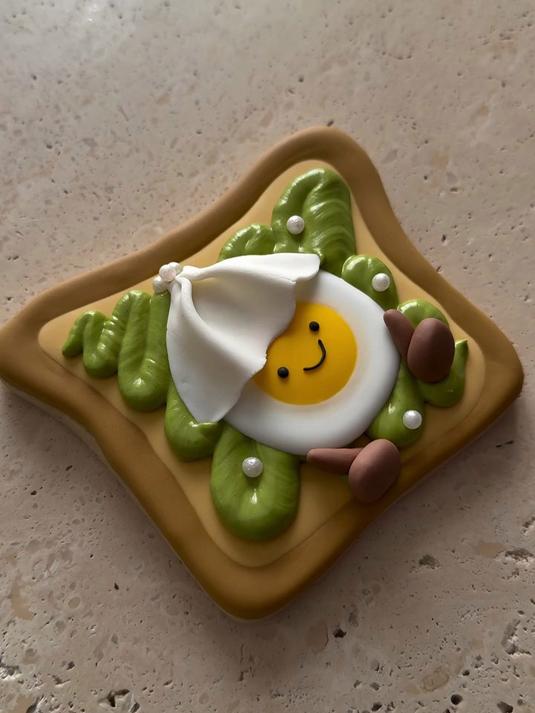 牛油果鸡蛋吐司卡通版超可爱~