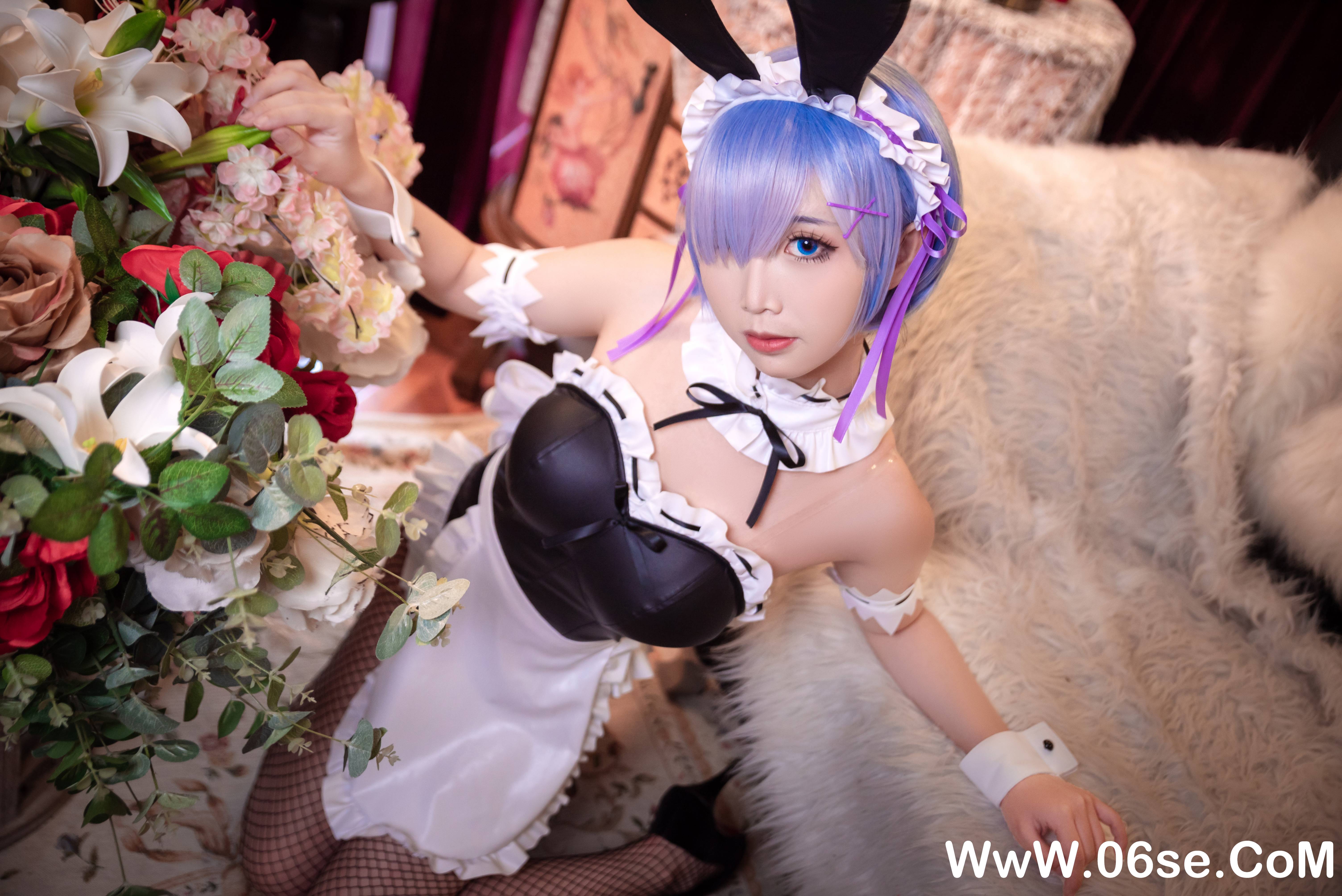 图片[20]-Coser面饼仙儿 NO.066 – 网袜蕾姆[27P328M]-六色网