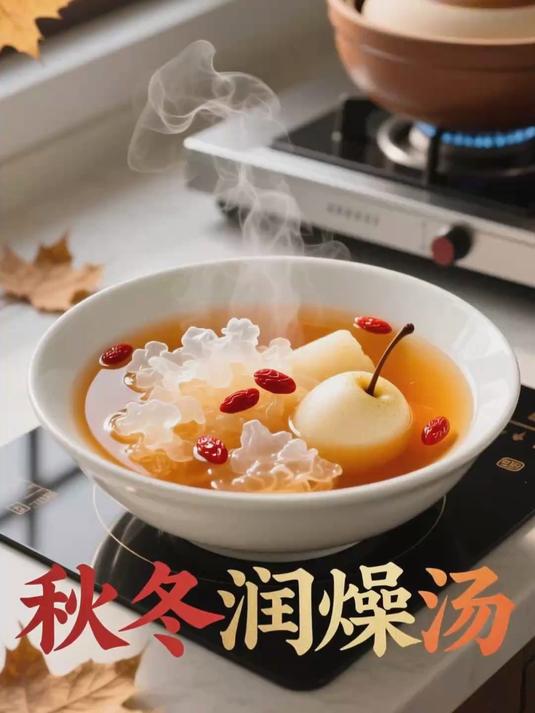 常喝银耳雪梨汤，滋阴润肺，缓解干燥不适