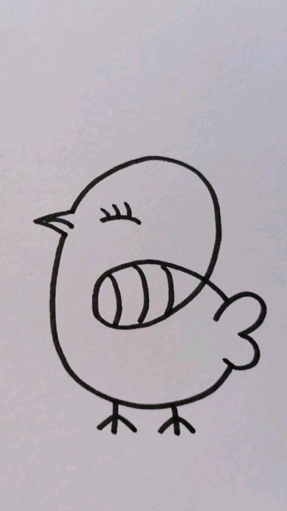 数字2画可爱的小鸡