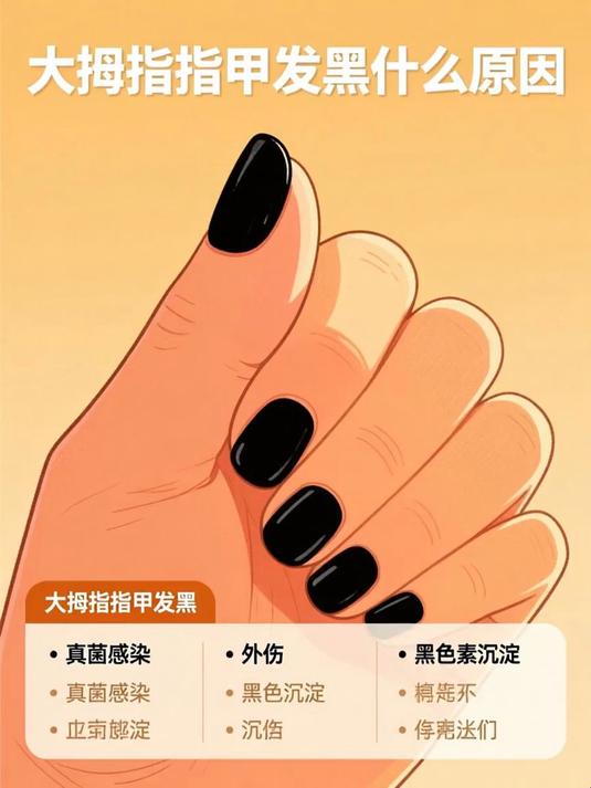 大拇指指甲发黑什么原因