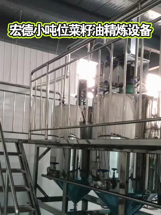 小吨位菜籽油精炼设备客户现场,宏德精炼油设备厂家