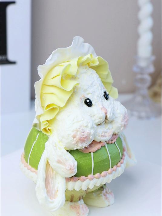 被这只毛绒绒兔子可爱到啦!卡通立体动物蛋糕来啦