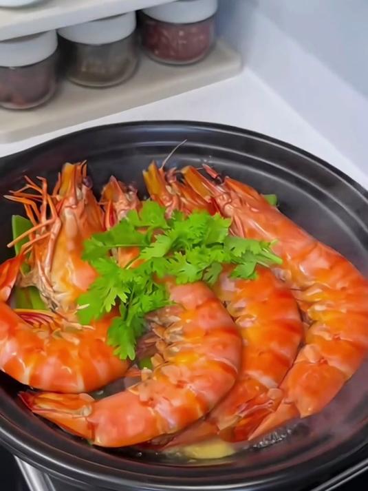 海捕现捞黑虎虾爆汁!肉质紧实似果冻,麻辣爆炒香到爆～