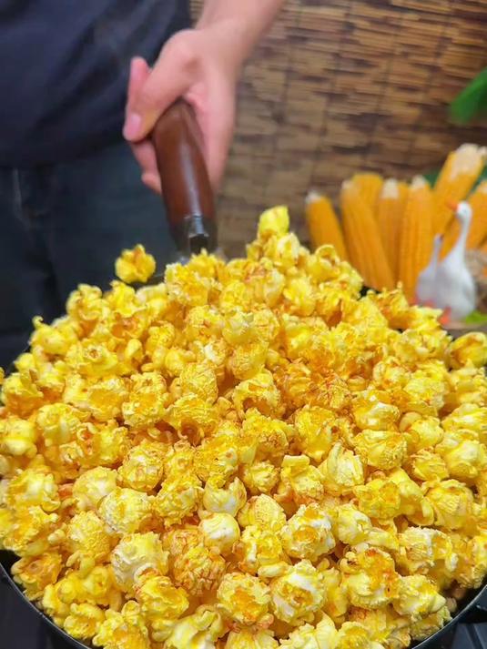 美食教程,在家炒的爆米花