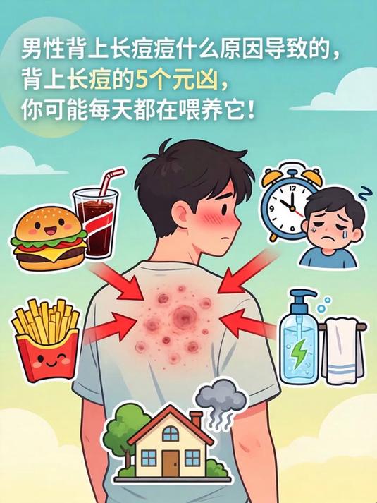 男性背上长痘痘什么原因导致的，背上长痘的5个元凶，你可能每天都在喂养它！