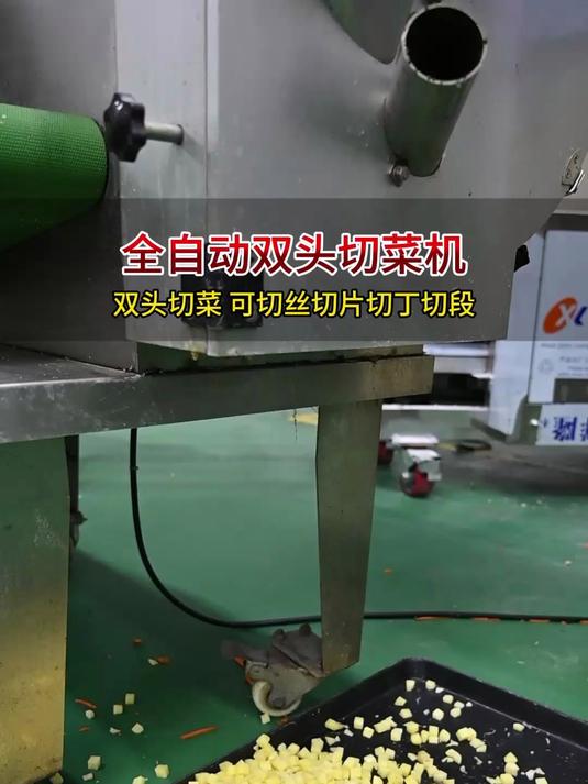 多功能双头切菜机,自动切菜加工效率高
