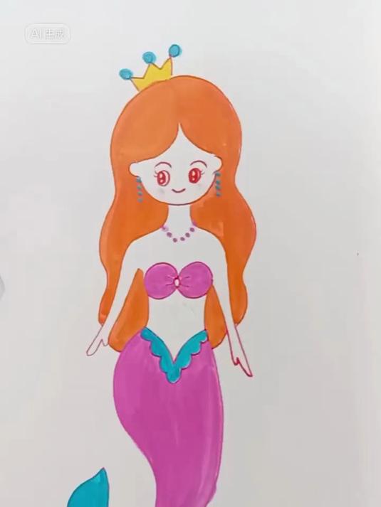 美人鱼简笔画简笔画