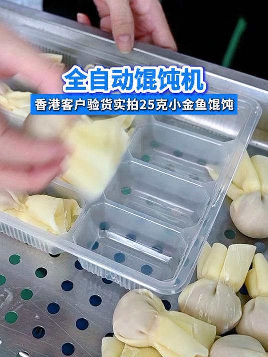 全自动馄饨机香港客户验货实拍25克小金鱼馄饨