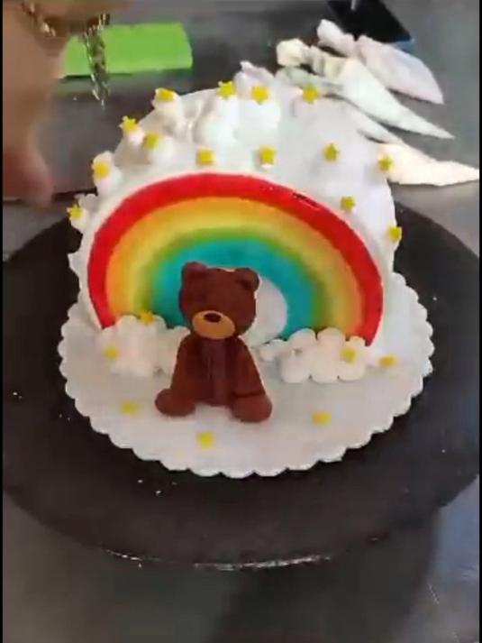 漂亮的彩虹生日蛋糕
