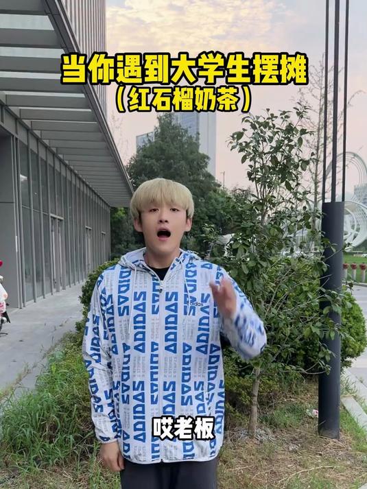 遇到一个卖红石榴奶茶的大学生