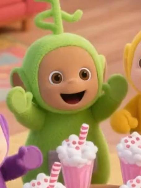 天线宝宝开心地吃冰激凌