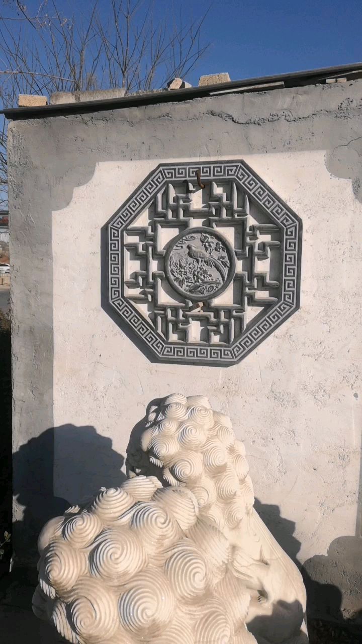 天然石材青石材质窗花中国传统文化建筑装饰